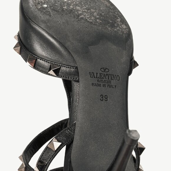 Valentino Garavani Rockstud Kitten Heel Black Leather Pumps - Picture 5 of 11